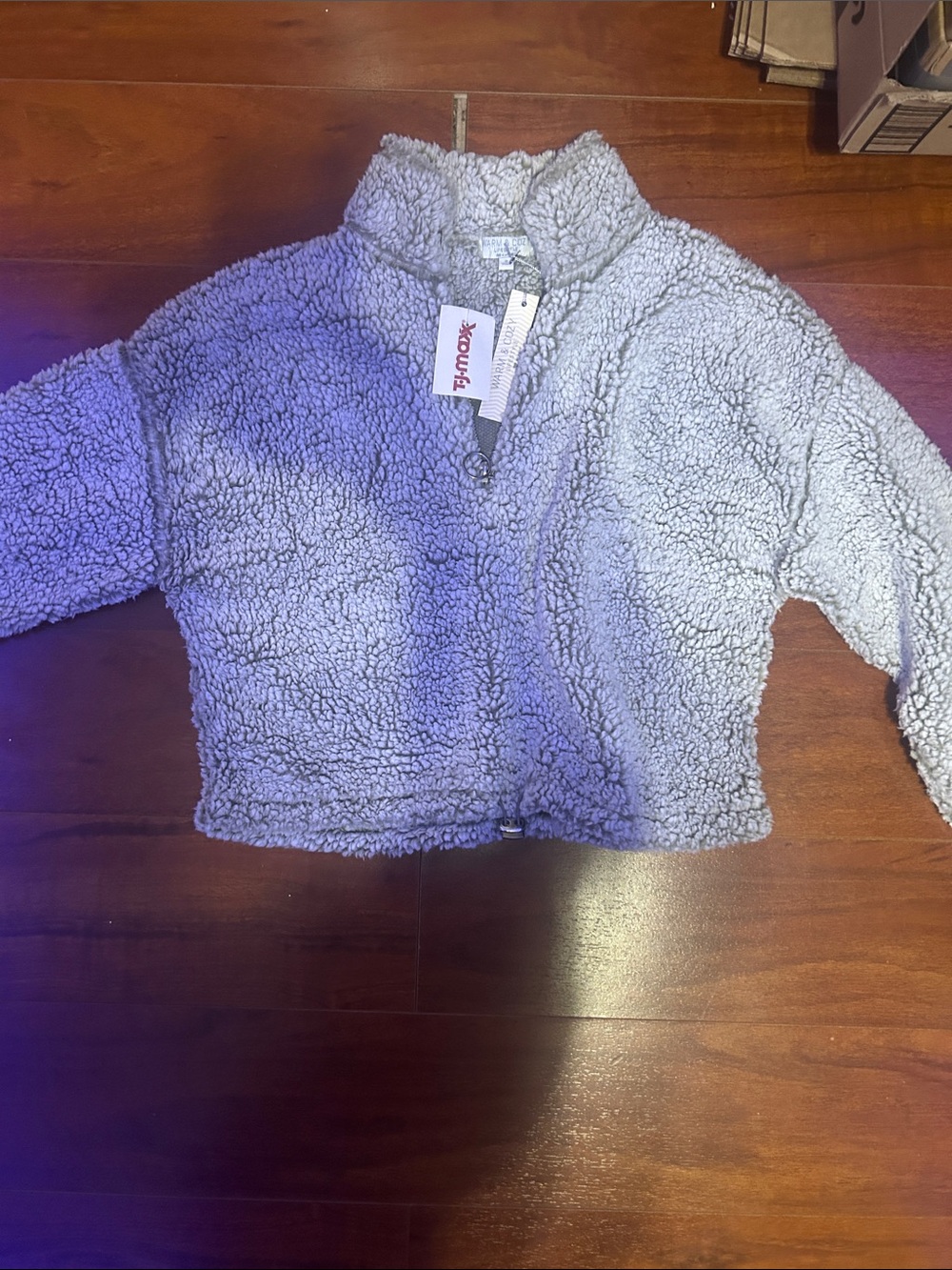 Women’s Sherpa Half-Zip Jacket - Light Gray